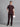 Stretchable (4Way) Burgundy Women Flex Zip Neckline Top With Straight Pants