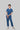 Stretchable (2Way) Female Steel Blue V-Neck With Straight Pant Scrub Set