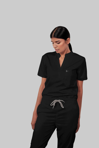 Stretchable (4Way) Female Black Straight Scrub Pant
