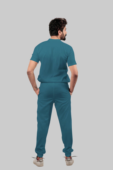 Stretchable (4Way) Male Peacock Blue Jogger