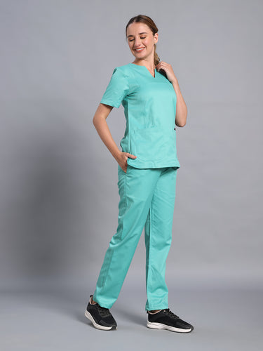 Move Lite Women Matcha Mist (Nova V Neck) Scrub Set