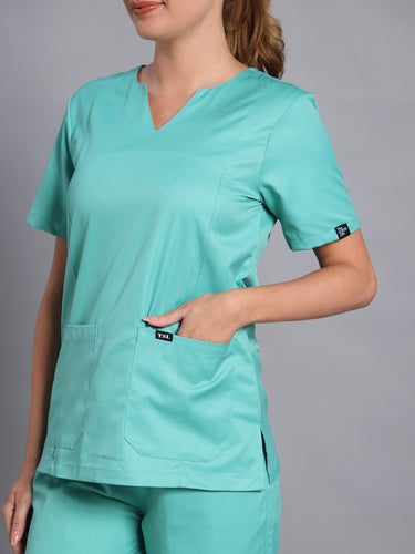 Move Lite Women Matcha Mist (Nova V Neck) Scrub Set