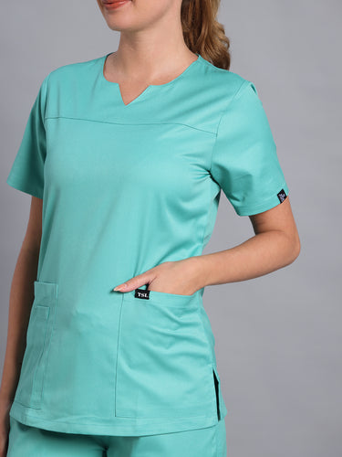 Move Lite Women Matcha Mist (Core V Neck) Scrub Set