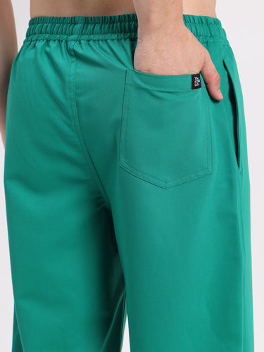 Stretchable (4Way) Male Sea Green Straight Scrub Pant