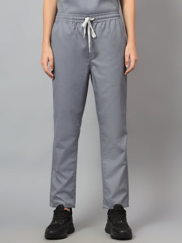 Stretchable (2Way) Female Graphite V-Neck With Straight Pant Scrub Set
