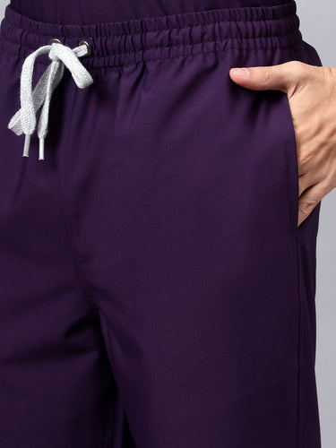 Stretchable (4Way) Male Violet Straight Scrub Pant