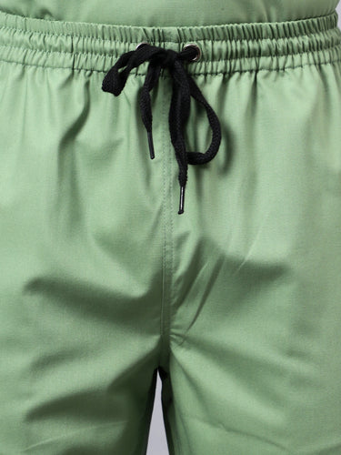 Stretchable (2Way) Male Pista Green Straight Scrub Pant