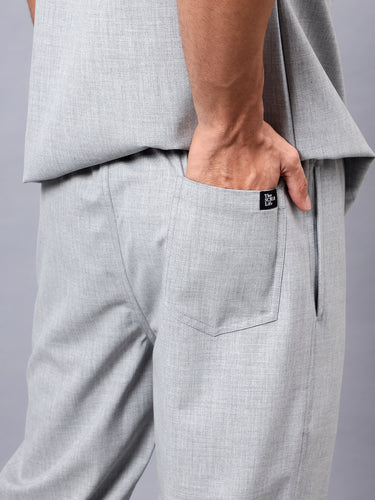 Stretchable (4Way) Male Light Grey Straight Scrub Pant