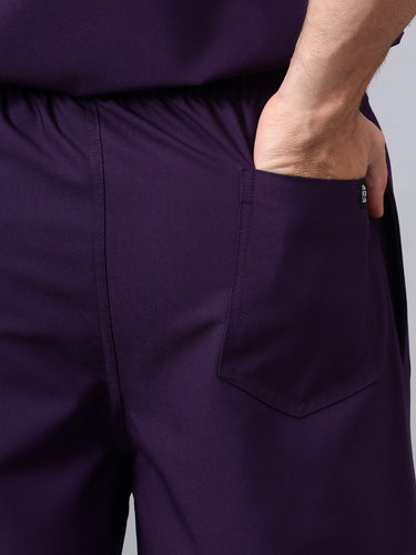 Stretchable (4Way) Male Violet Straight Scrub Pant