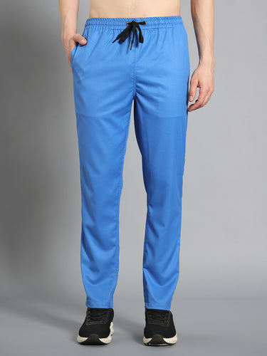 Stretchable (2Way) Male Light Blue V-Neck With Straight Pant Scrub Set