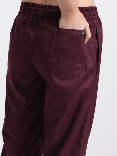 Stretchable (2Way) Female Wine Straight Scrub Pant