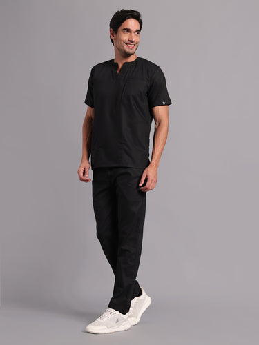 Move Lite Men Black (Neo Notch Neck) Scrub Set