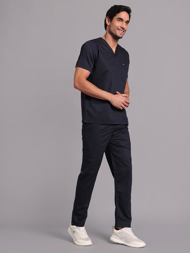 Move lite Men Navy Ink blue (V Neck) Scrub Set