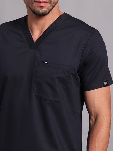 Move lite Men Navy Ink blue (V Neck) Scrub Set