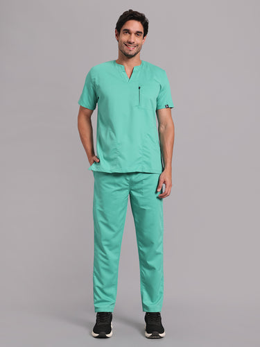 Move Lite Men Mint Green (Neo Notch Neck) Scrub Set
