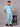 Stretchable (2Way) Male Aqua Blue Mandarin Neck With Jogger Scrub Set