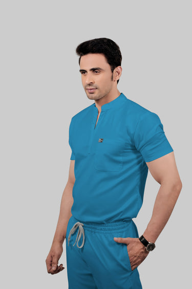 Stretchable (2Way) Male Peacock Blue Jogger