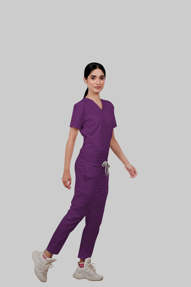 Stretchable (2Way) Female Purple Straight Scrub Pant
