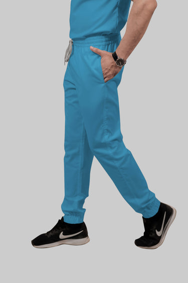 Stretchable (2Way) Male Peacock Blue Jogger