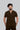 Stretchable (4Way) Male Brown Mandarin Neck Scrub Top
