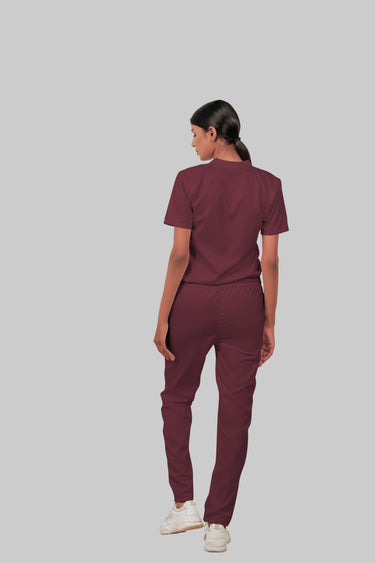 Stretchable (4Way) Female Burgundy Straight Scrub Pant