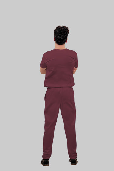 Stretchable (4Way) Male Burgundy Straight Scrub Pant