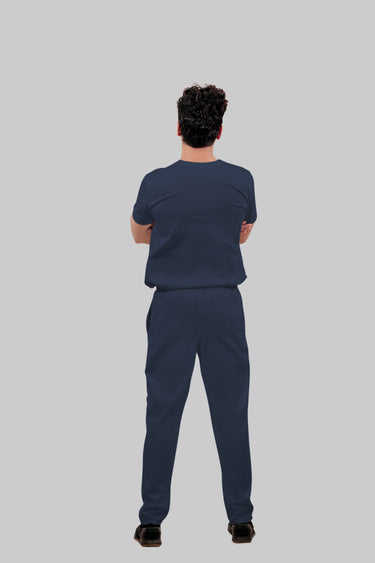 Stretchable (4Way) Male Navy Blue Straight Scrub Pant