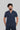 Male (4Way) Navy Blue Mandarin Neck with Straight Pant Scrub Set