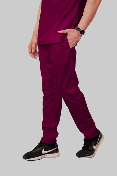 Stretchable (4Way) Male Wine Straight Scrub Pant